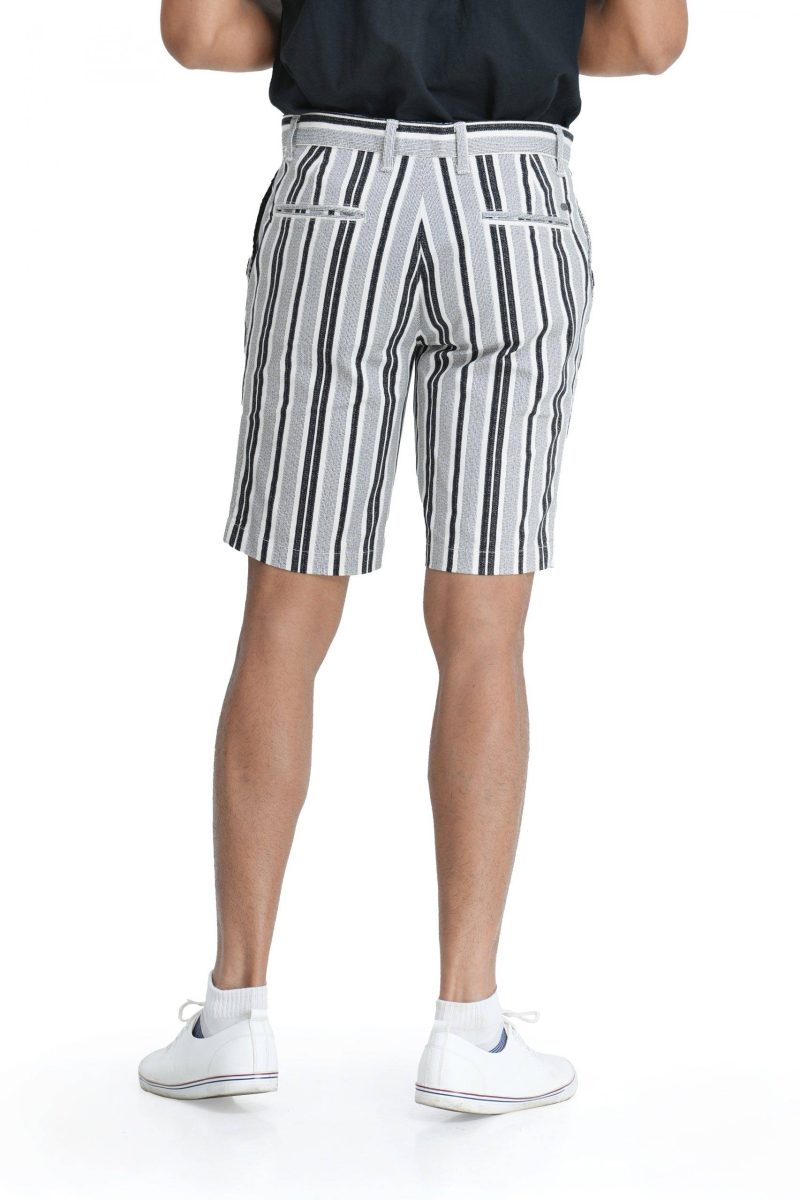 Men's Slim Fit Chino Short - Black Stripe - Image 4