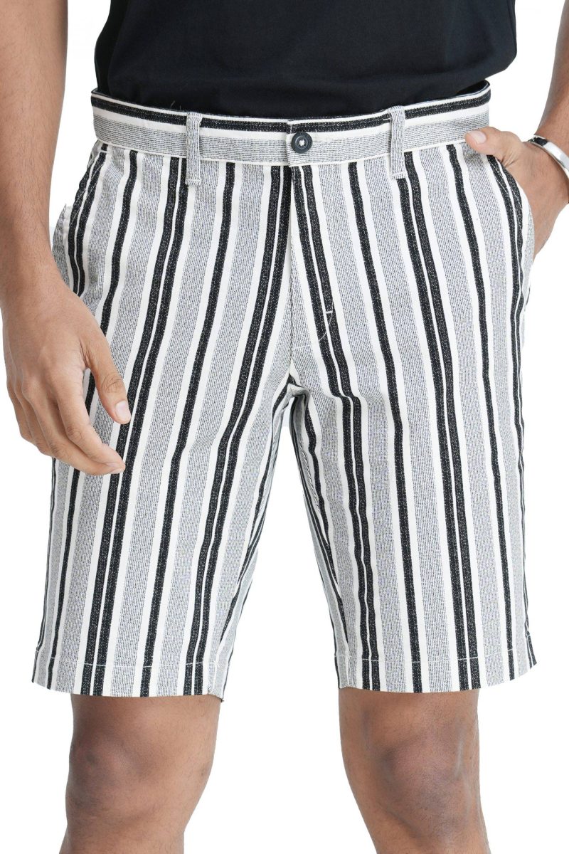 Men's Slim Fit Chino Short - Black Stripe - Image 2