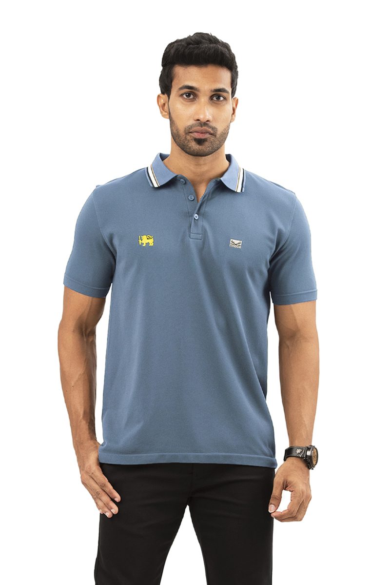 Moose Men's Seamless Slim Fit Polo T-Shirt - Aegean Blue - Image 2