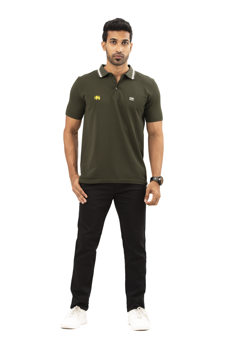 Moose Men's Seamless Slim Fit Polo T-Shirt - Vineyard Green