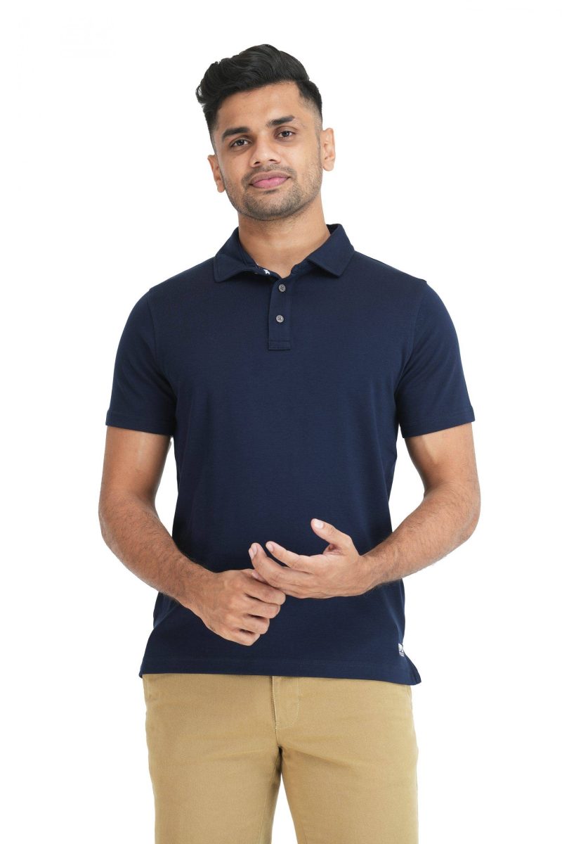Moose Premium Cotton Polo T-Shirt - Night Blue - Image 2