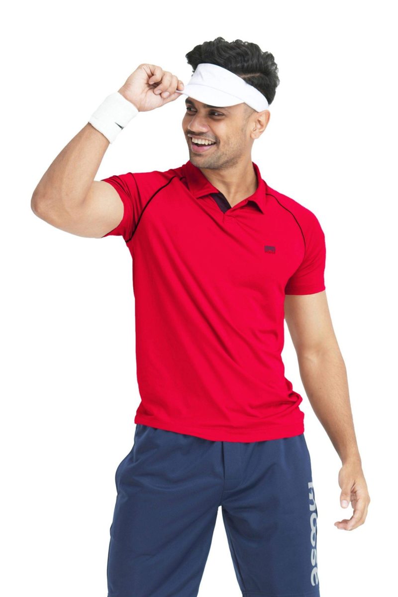 Sport Polo T- Shirt - Men's Red - Image 2