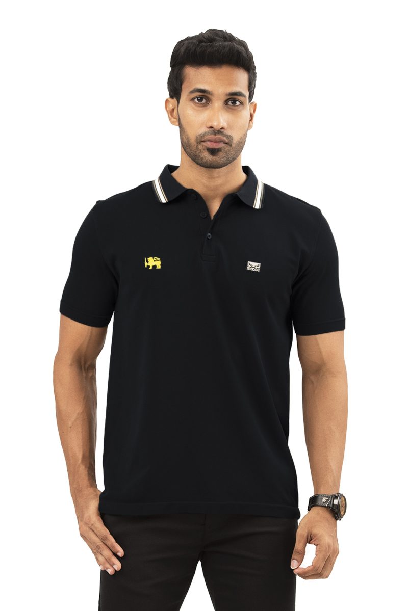 Moose Men's Seamless Slim Fit Polo T-Shirt - Jet Black - Image 2