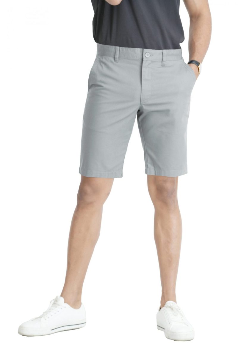 Men's Slim Fit Chino Short - Light Grey 2 - Image 2