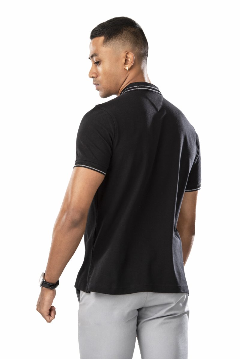 Moose Men's Superior Pique Polo T-Shirt - Jet Black - Image 3