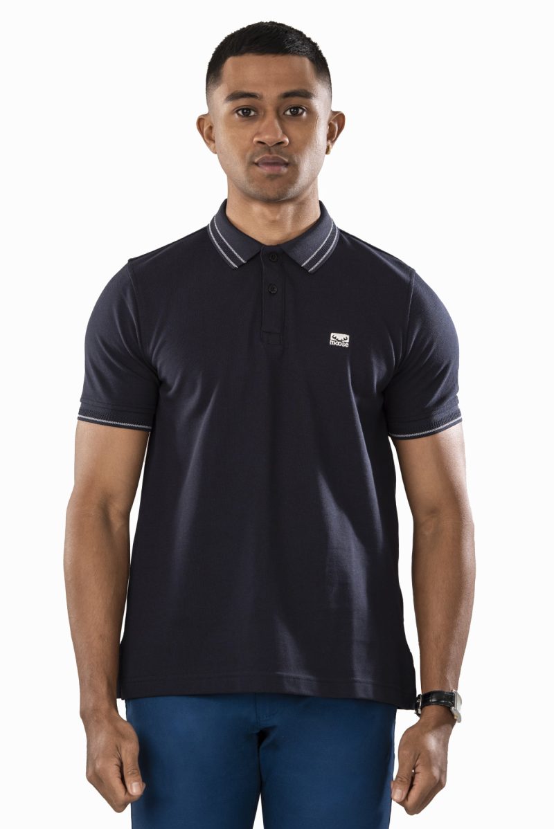 Moose Men's Superior Pique Polo T-Shirt - Navy Peony 1 - Image 2