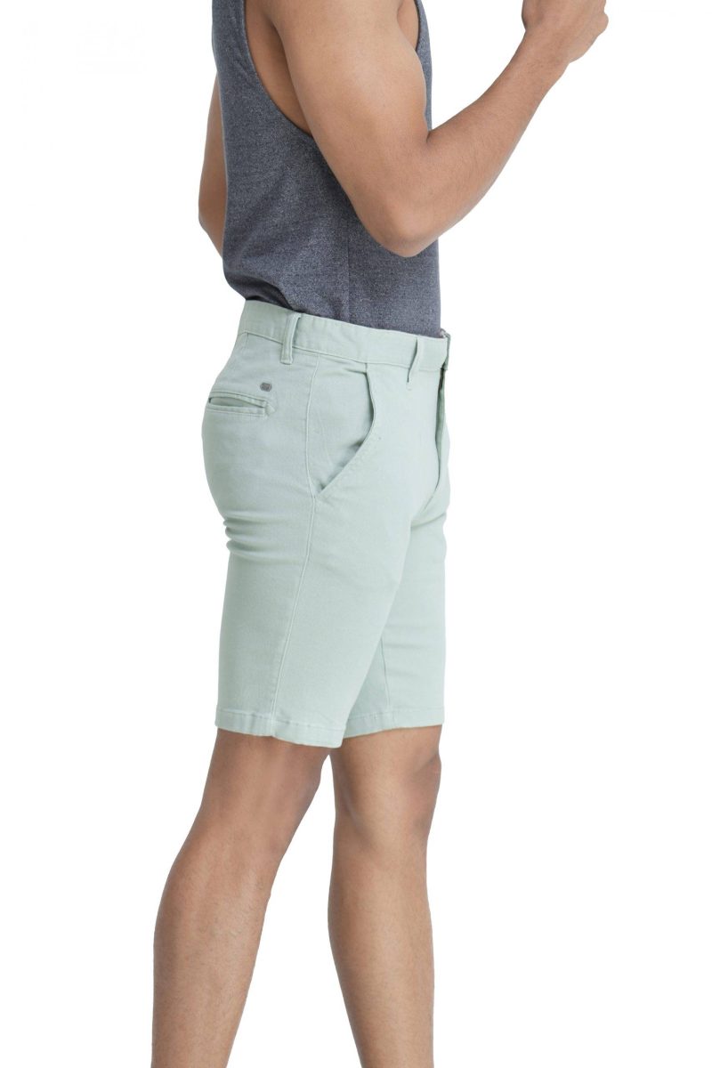 Men's Slim Fit Chino Short - Mint Green 7 - Image 3