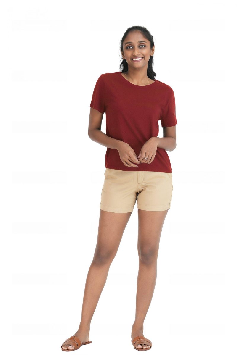 Women's Crew Neck T-Shirt - Barn Red - Image 2