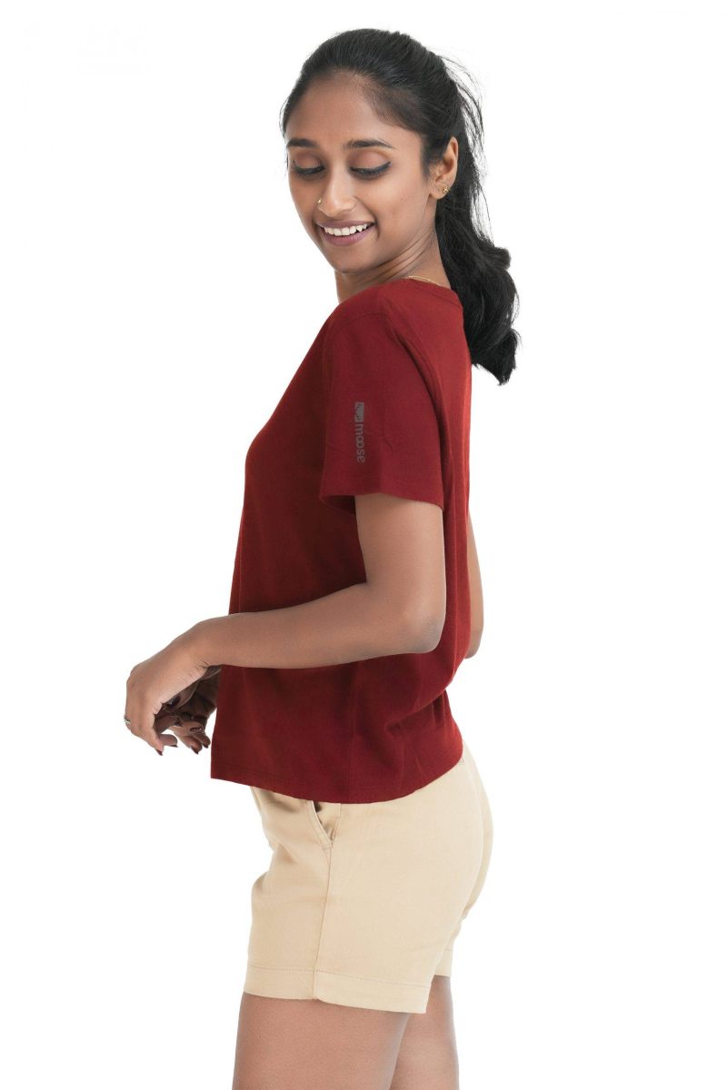 Women's Crew Neck T-Shirt - Barn Red - Image 3