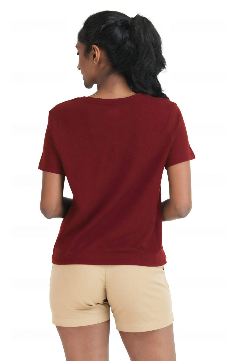 Women's Crew Neck T-Shirt - Barn Red - Image 4