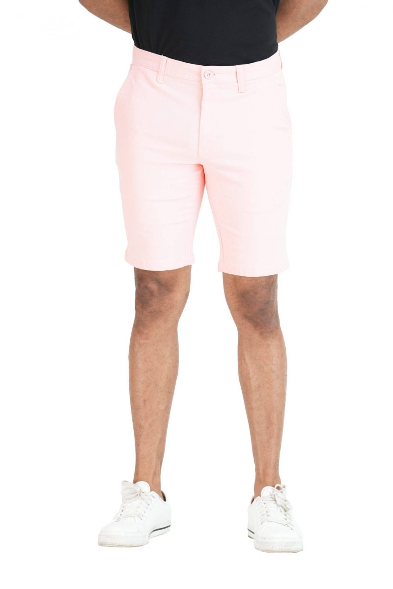 Men's Slim Fit Chino Short - Peach Pink 4 - Image 2