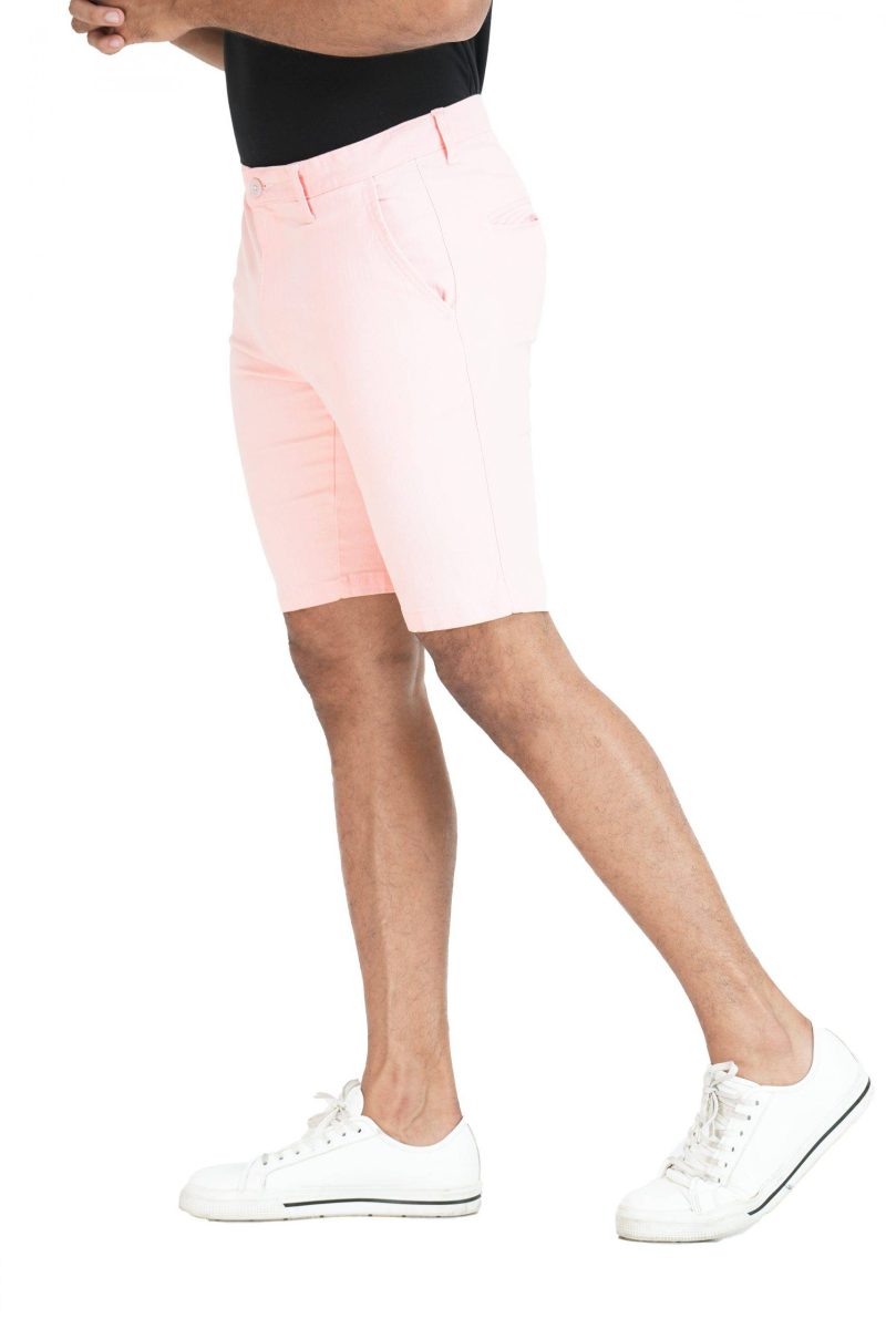 Men's Slim Fit Chino Short - Peach Pink 4 - Image 3