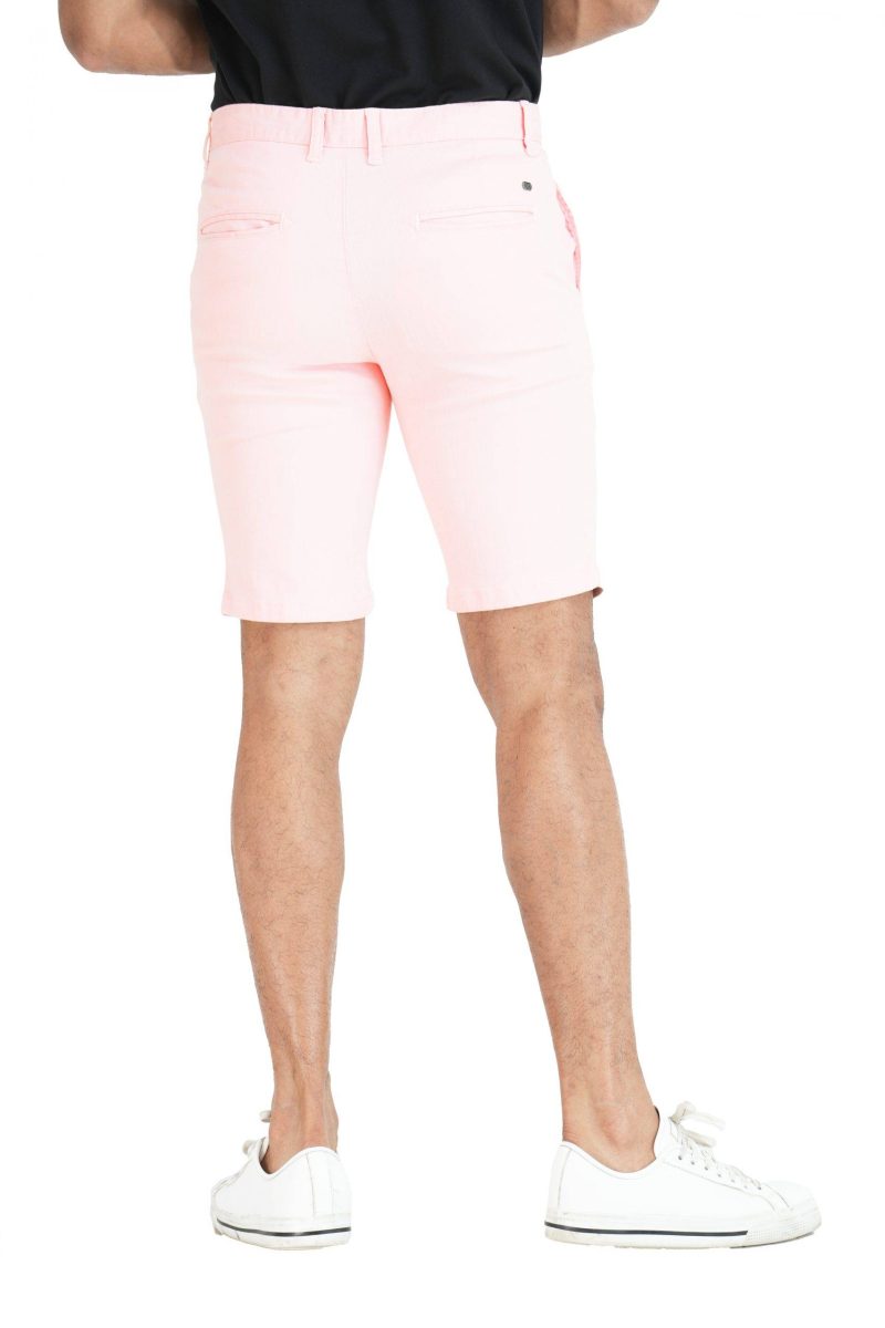 Men's Slim Fit Chino Short - Peach Pink 4 - Image 4