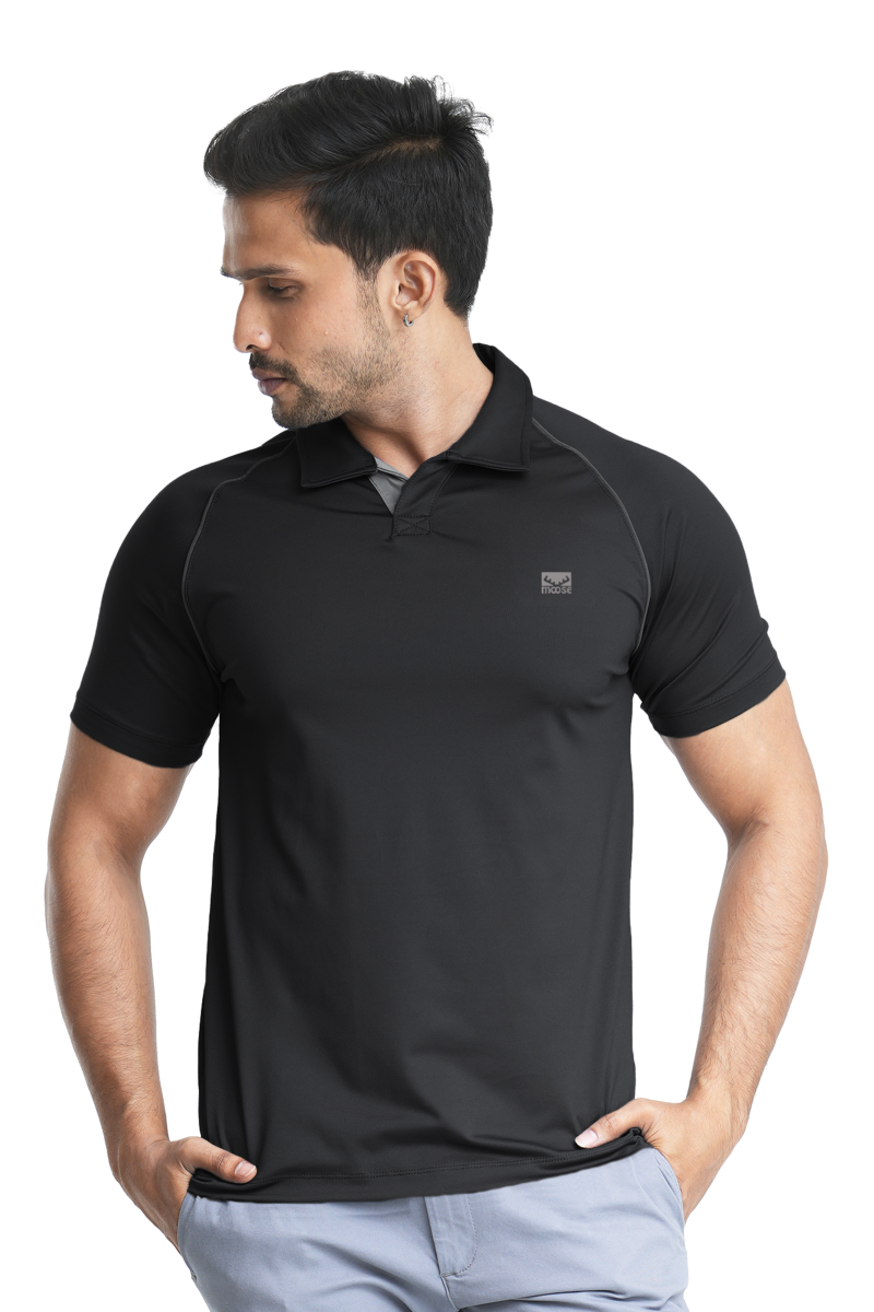 Sport Polo T- Shirt - Black - Image 2