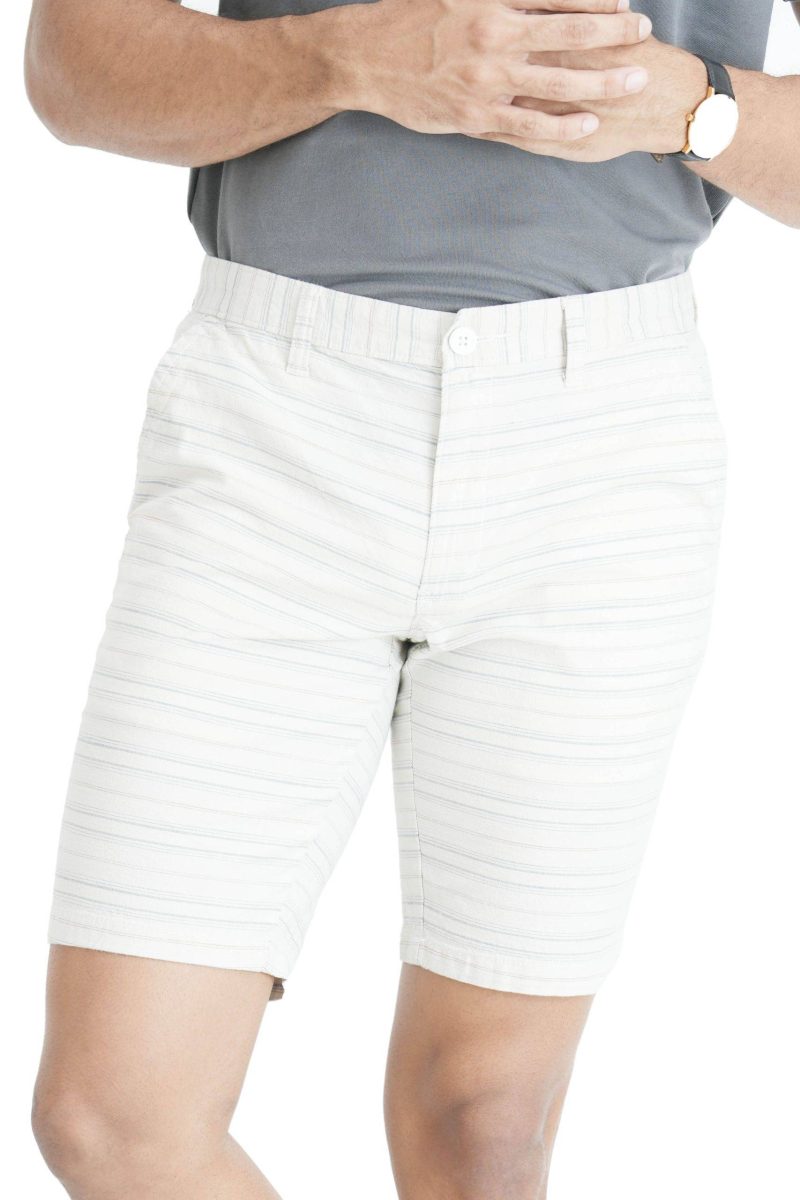 Men's Slim Fit Chino Short - White Print 2 - Image 2