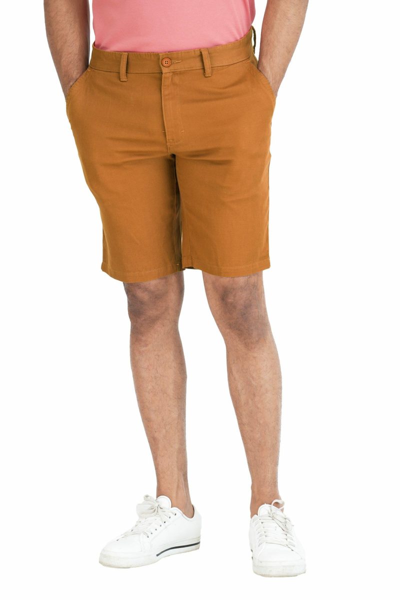 Men's Slim Fit Chino Short - Gold Brown 7 - Image 2