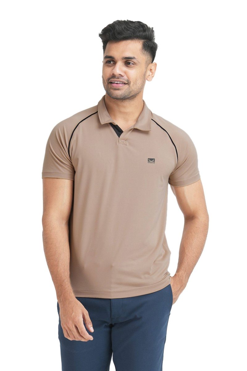 Sport Polo T- Shirt - Peach - Image 4