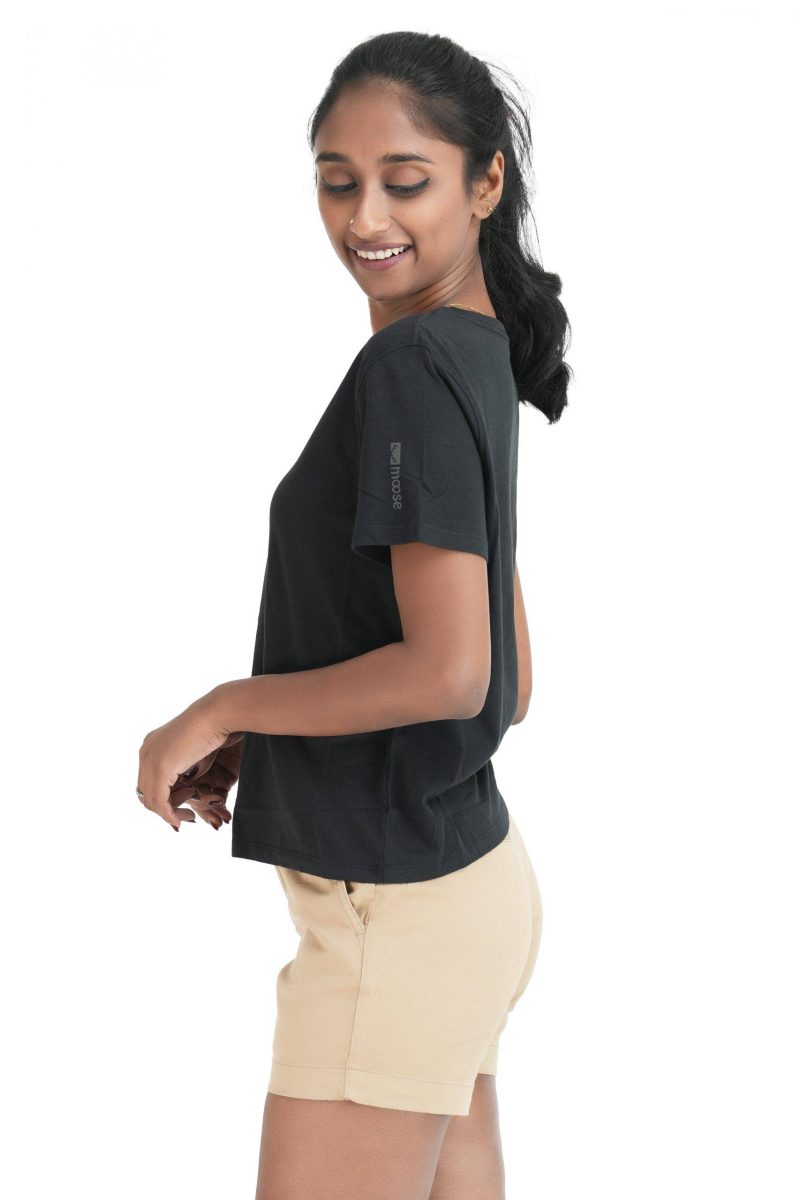Women's Crew Neck T-Shirt - Black - Image 3