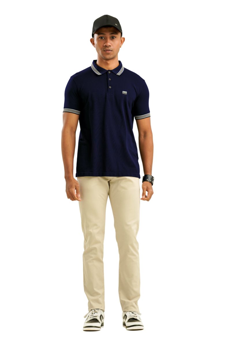 Moose Men's Solid Seamless Polo T-Shirt - Campanula