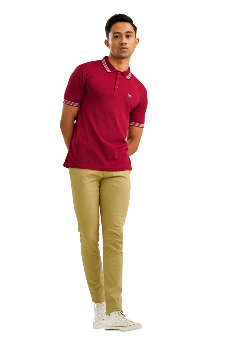 Moose Men's Solid Seamless Polo T-Shirt - Jalapeno Red