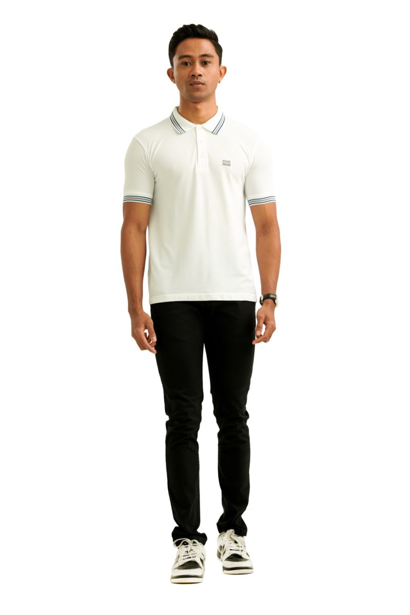Moose Men's Solid Seamless Polo T-Shirt - Snow White