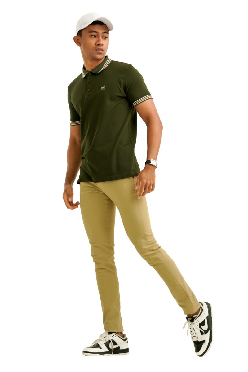 Moose Men's Solid Seamless Polo T-Shirt - Vineyard Green