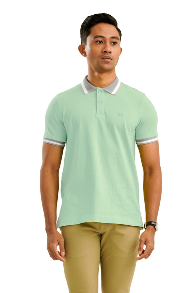 Moose Men's Assorted Polo T-Shirt - Aqua Marine - Image 2