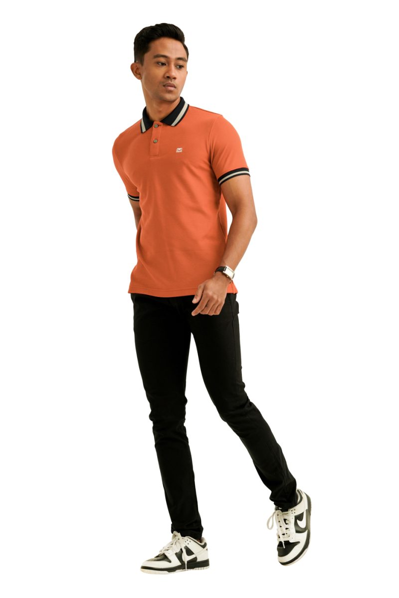 Moose Men's Assorted Polo T-Shirt - Brick Orange