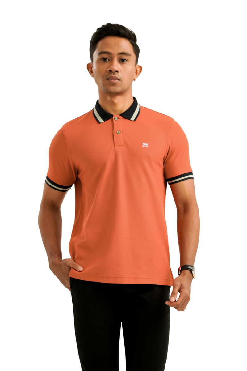 Moose Men's Assorted Polo T-Shirt - Brick Orange - Image 2