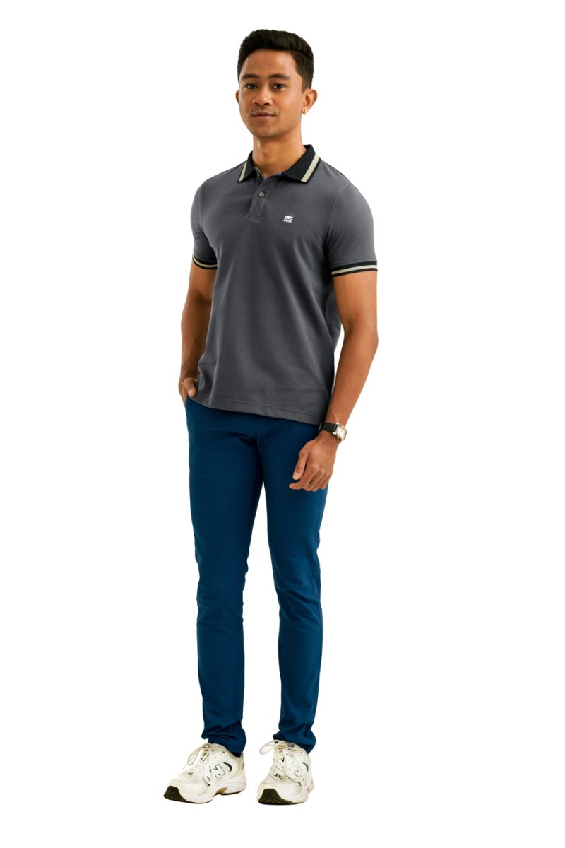 Moose Men's Assorted Polo T-Shirt - Charcoal