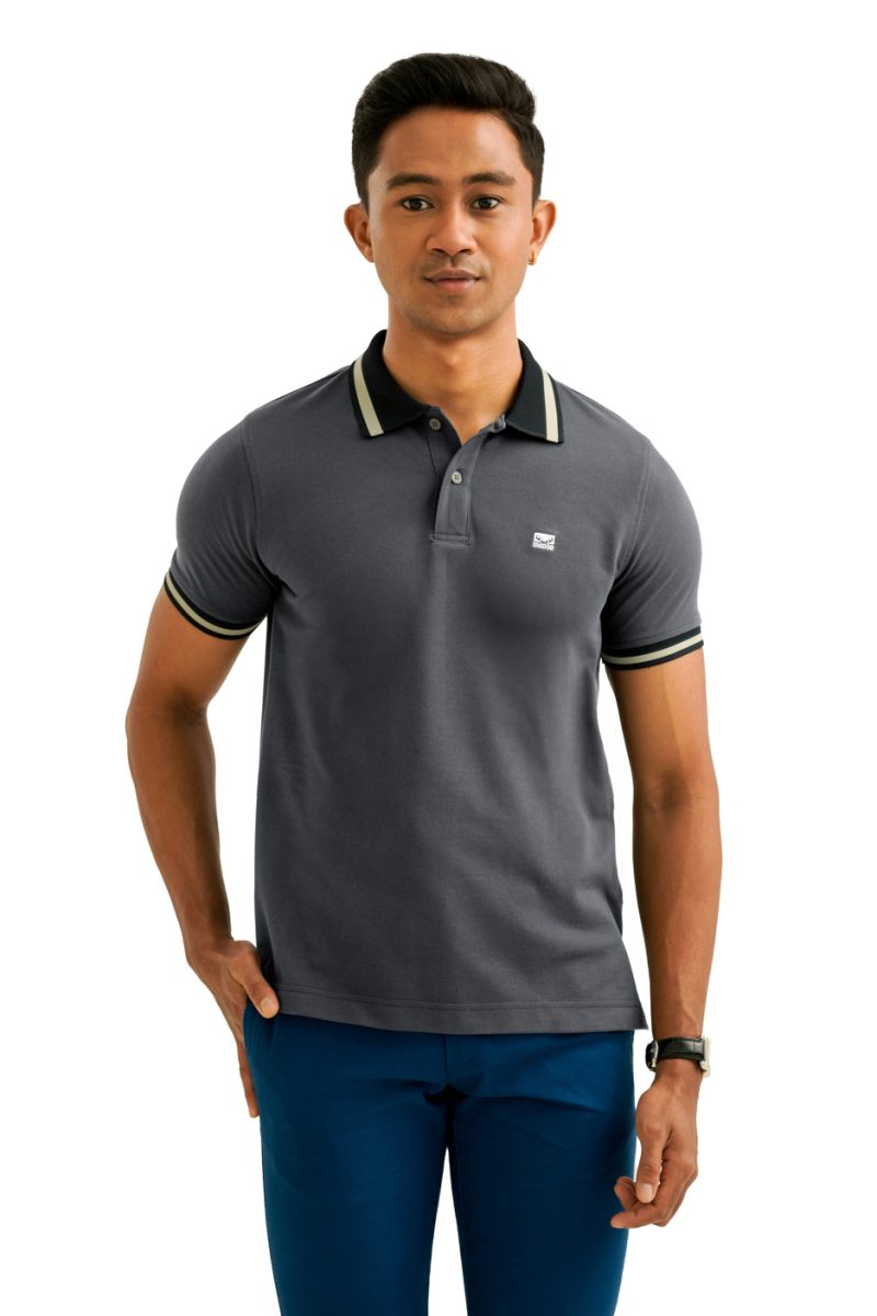 Moose Men's Assorted Polo T-Shirt - Charcoal - Image 2