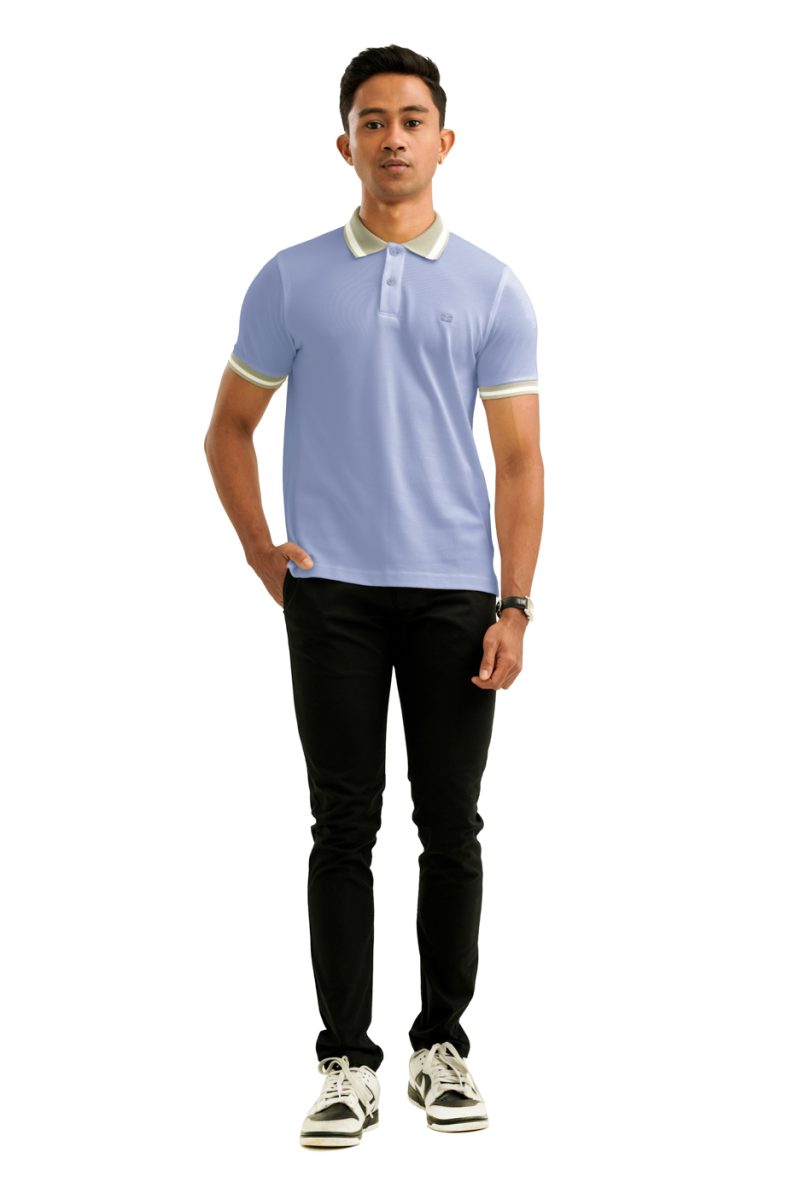 Moose Men's Assorted Polo T-Shirt - Lilac Blue