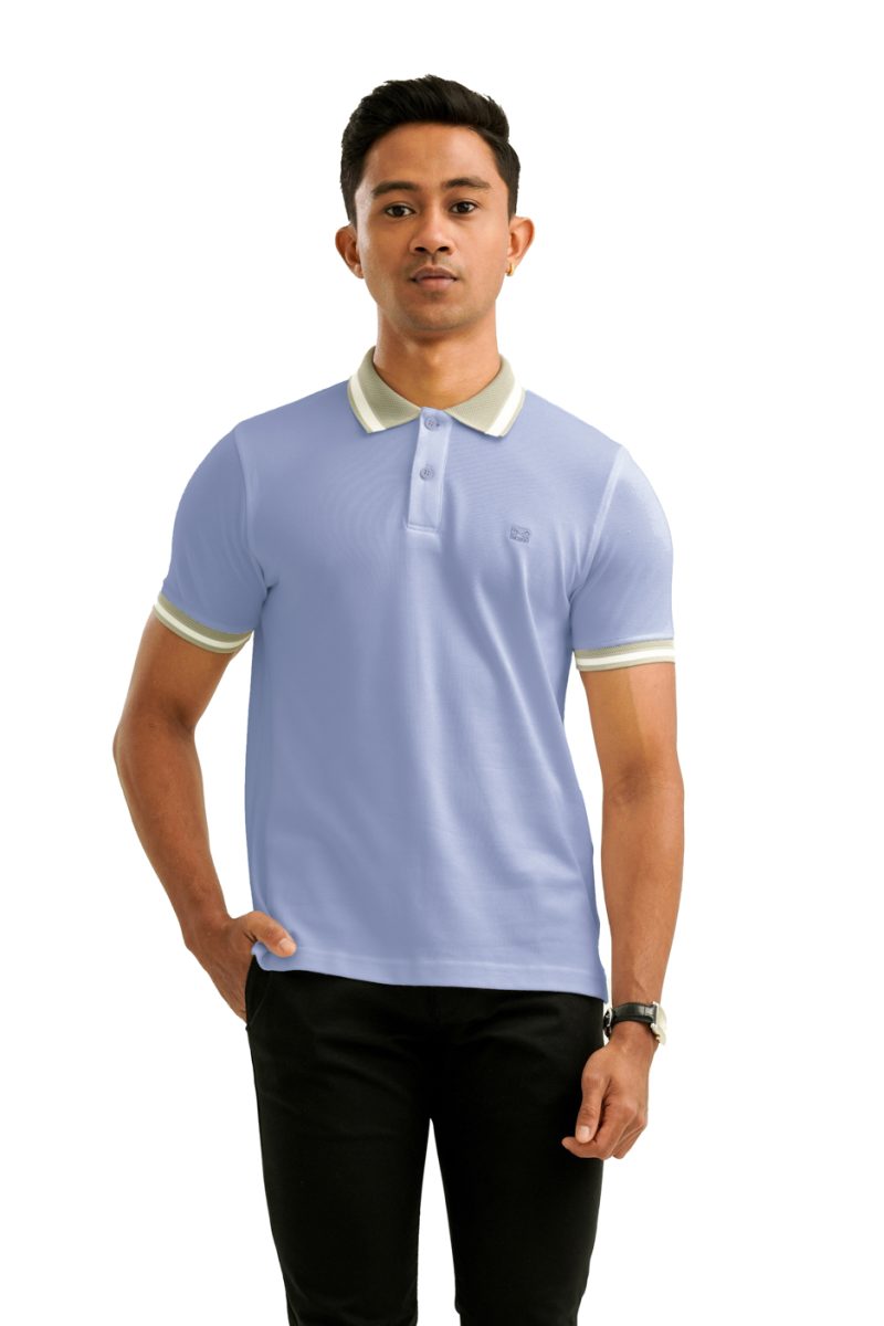 Moose Men's Assorted Polo T-Shirt - Lilac Blue - Image 2