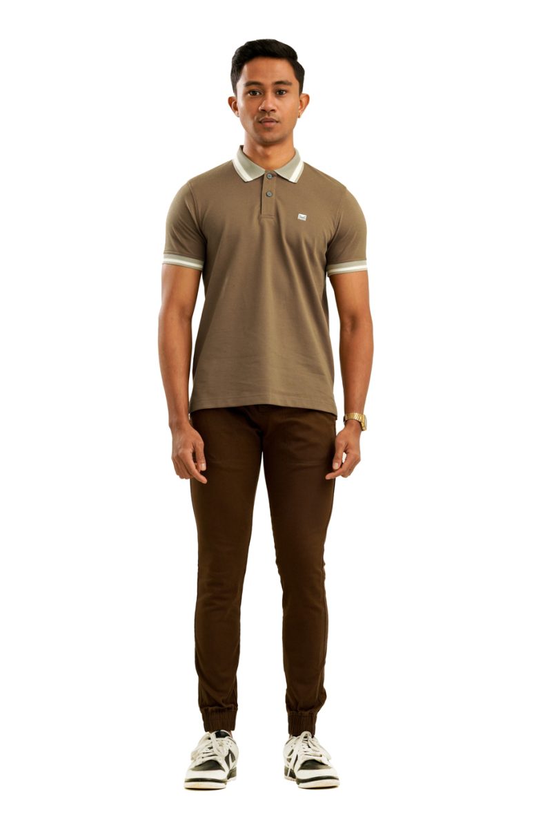 Moose Men's Assorted Polo T-Shirt - Mocha - Image 3