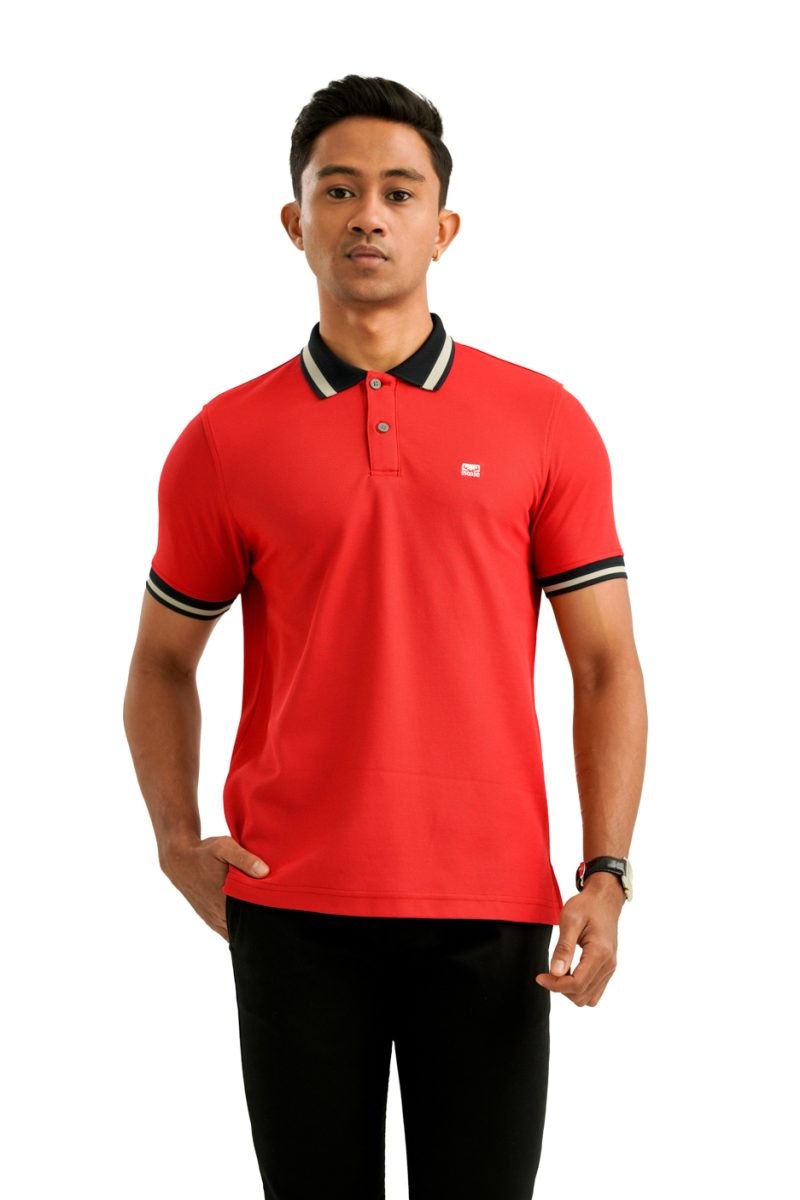 Moose Men's Assorted Polo T-Shirt - Tomato - Image 2