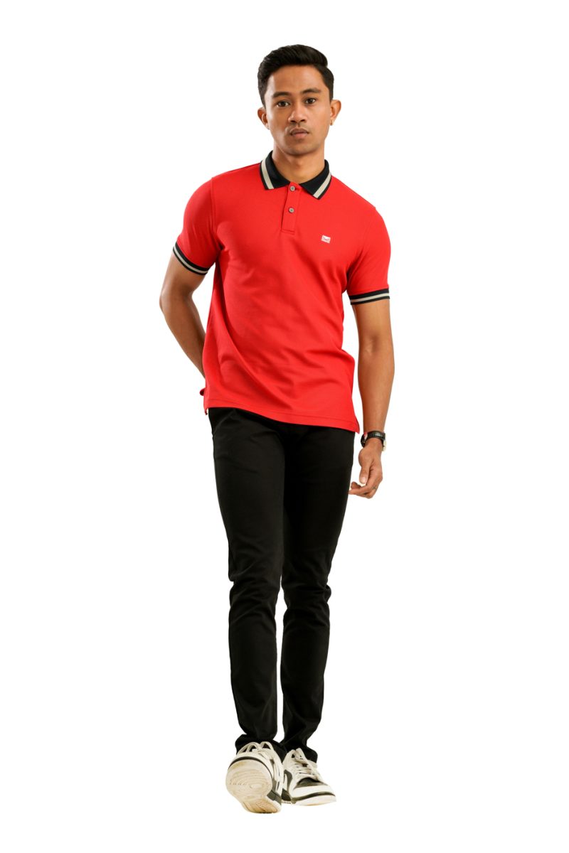 Moose Men's Assorted Polo T-Shirt - Tomato
