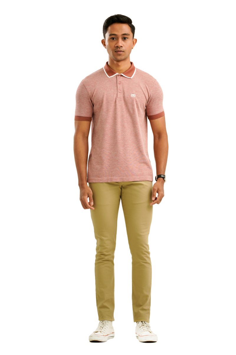 Moose Men's Marl Seamless Polo T-Shirt - Mineral Red