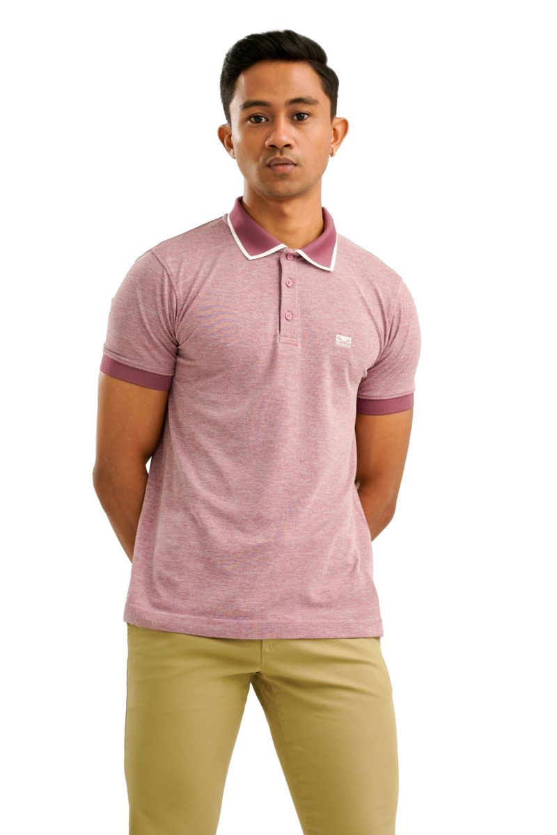 Moose Men's Marl Seamless Polo T-Shirt - Peony - Image 2