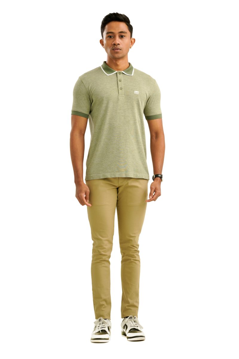 Moose Men's Marl Seamless Polo T-Shirt - Smoke Green