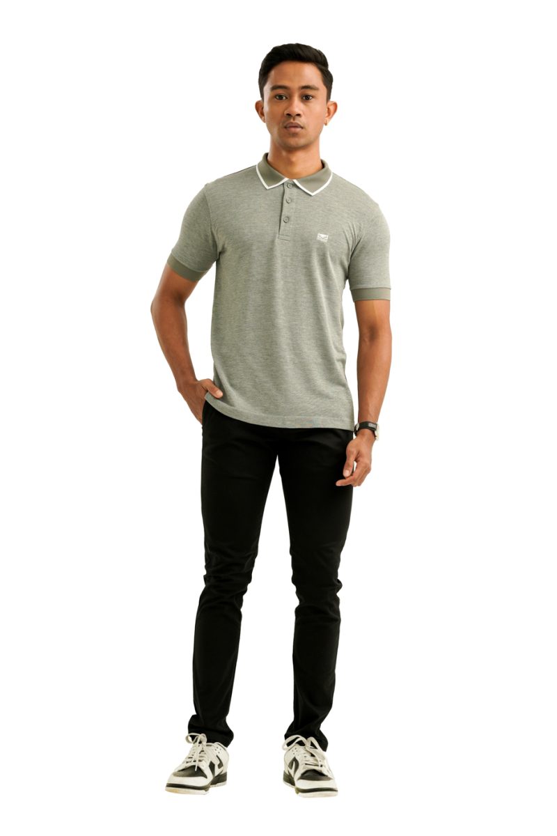Moose Men's Marl Seamless Polo T-Shirt - Tornado
