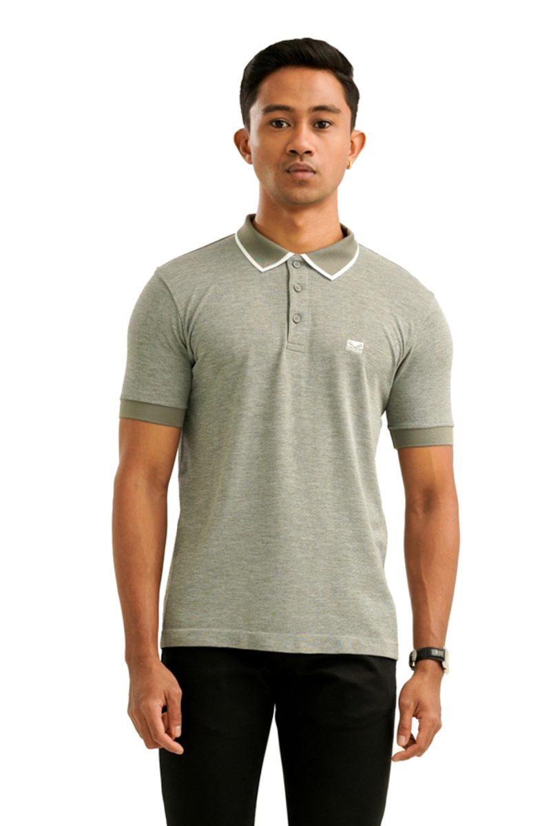 Moose Men's Marl Seamless Polo T-Shirt - Tornado - Image 2