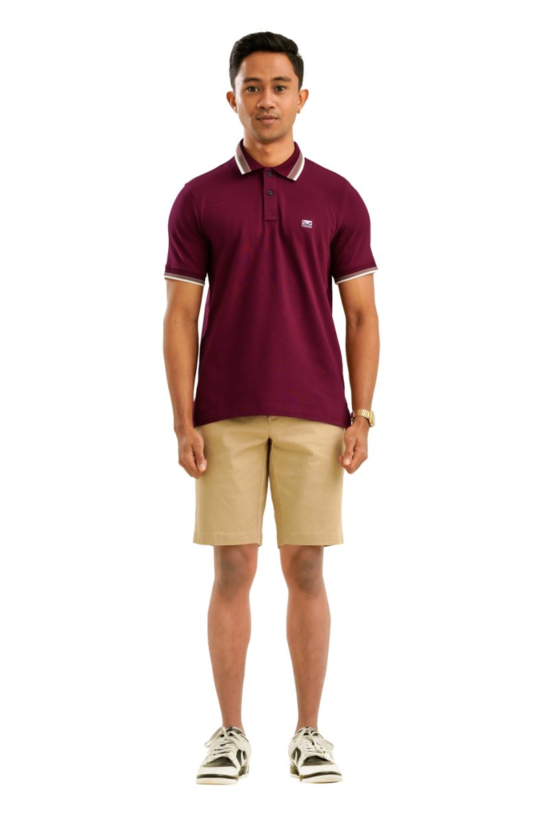 Moose Men's Terry Polo T-Shirt - Maroon
