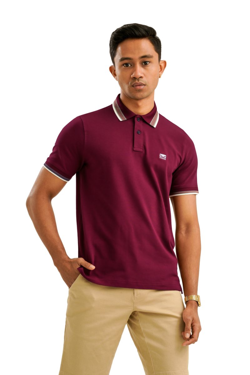 Moose Men's Terry Polo T-Shirt - Maroon - Image 2