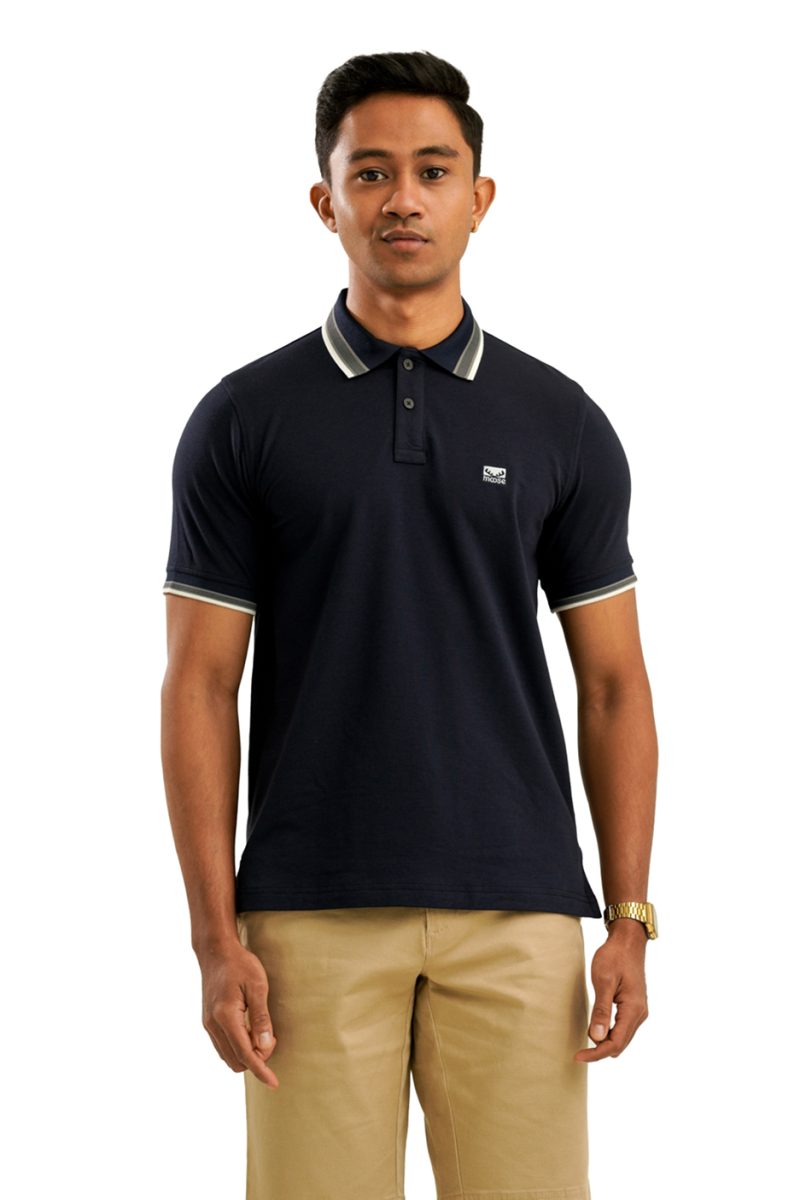Moose Men's Terry Polo T-Shirt - Moonlight Ocean - Image 2