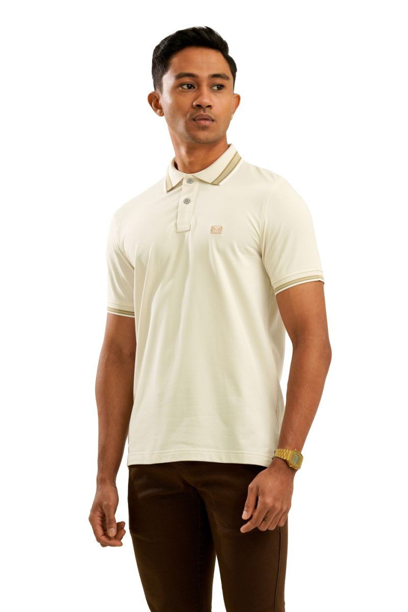 Moose Men's Terry Polo T-Shirt - Vanilla - Image 2