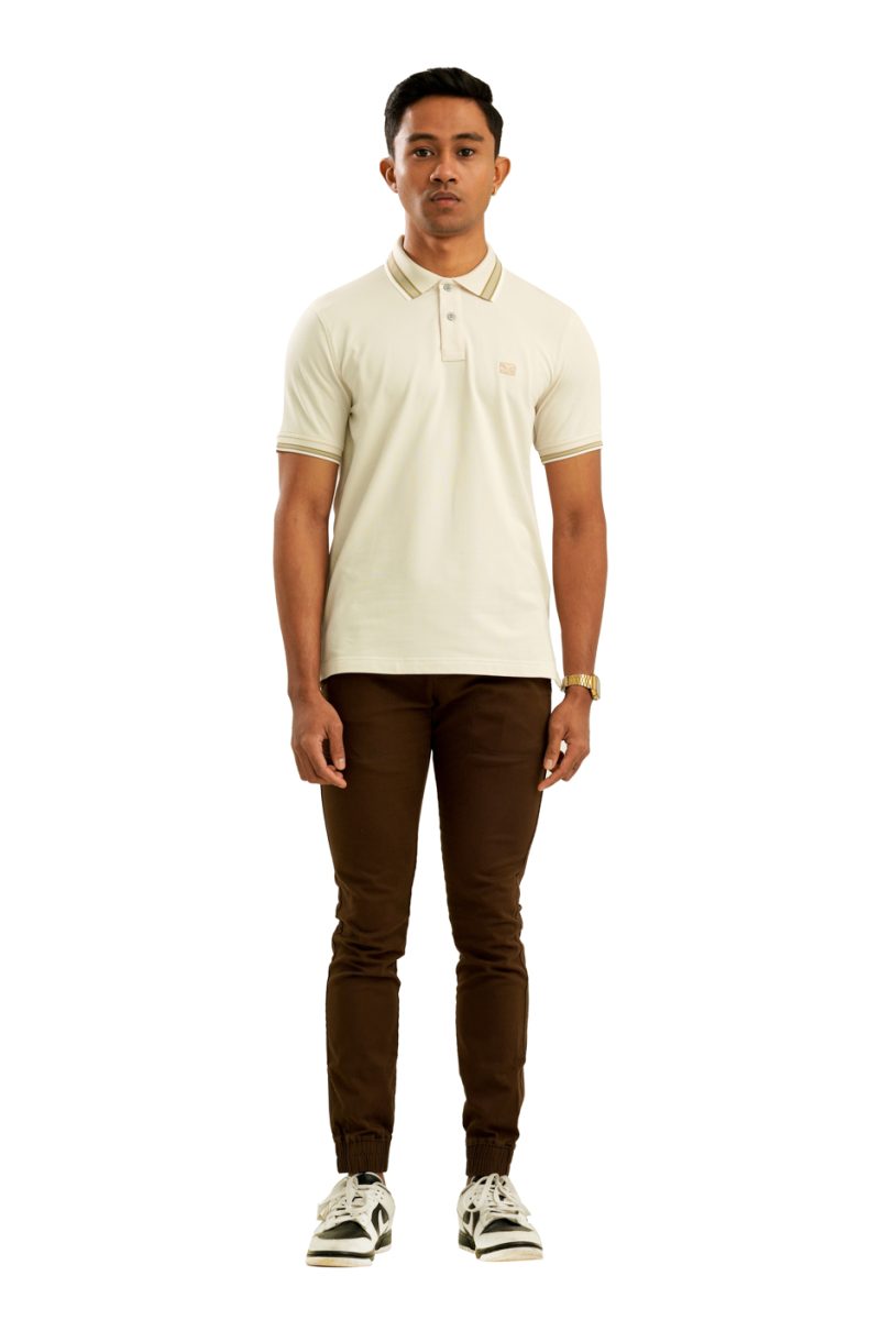 Moose Men's Terry Polo T-Shirt - Vanilla