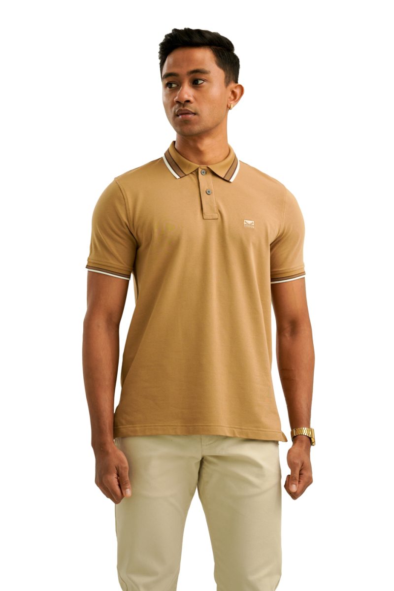 Moose Men's Terry Polo T-Shirt - Wheat - Image 2