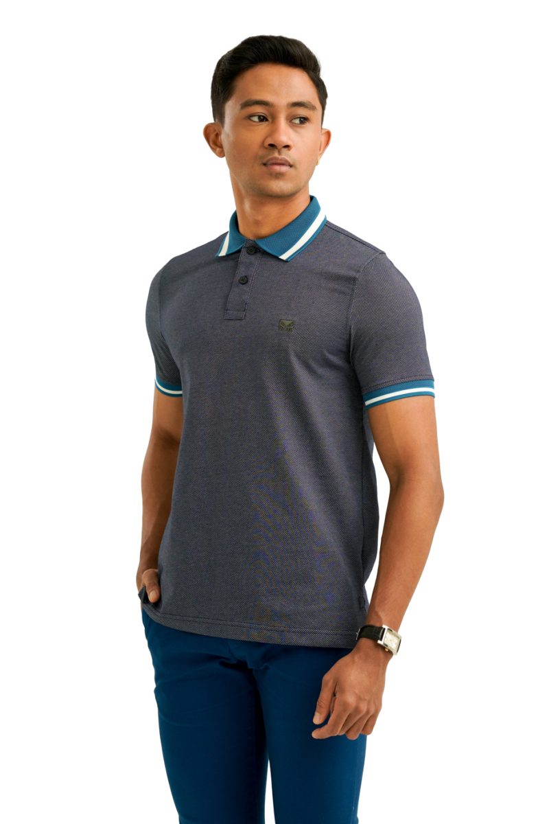 Moose Men's Jacquard Polo T-Shirt - Coronet Blue - Image 2