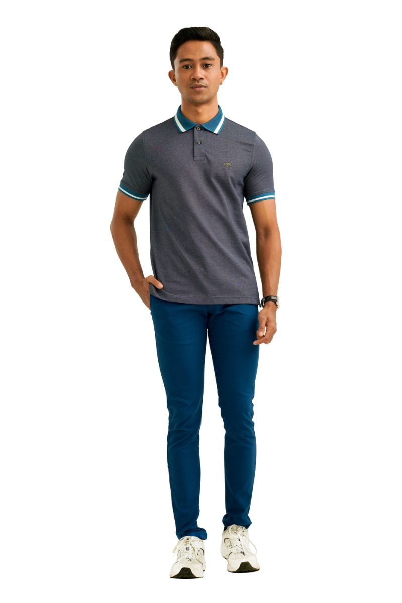 Moose Men's Jacquard Polo T-Shirt - Coronet Blue