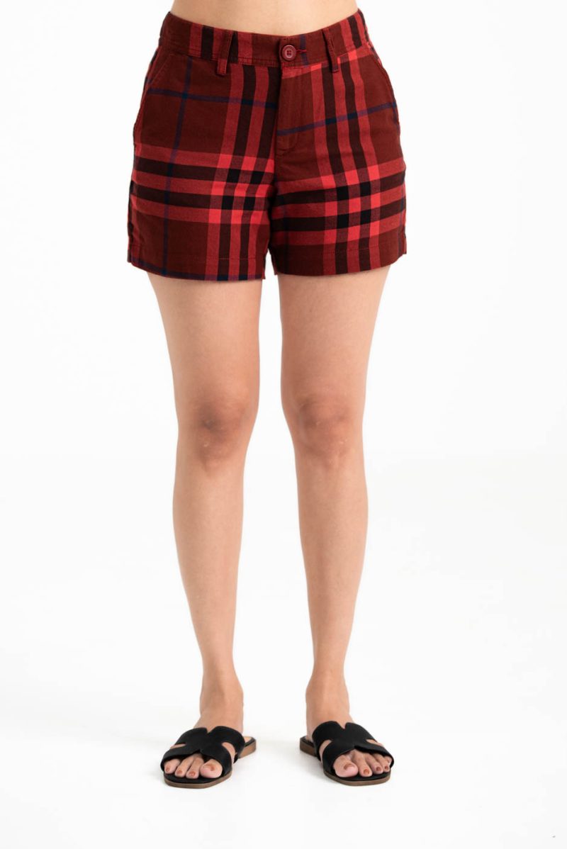 Women's Chino Short - Red Check 1 - Image 2
